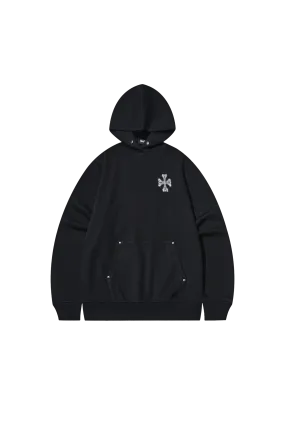 Flocked Heavy Cotton Hooded Knit Cardigan