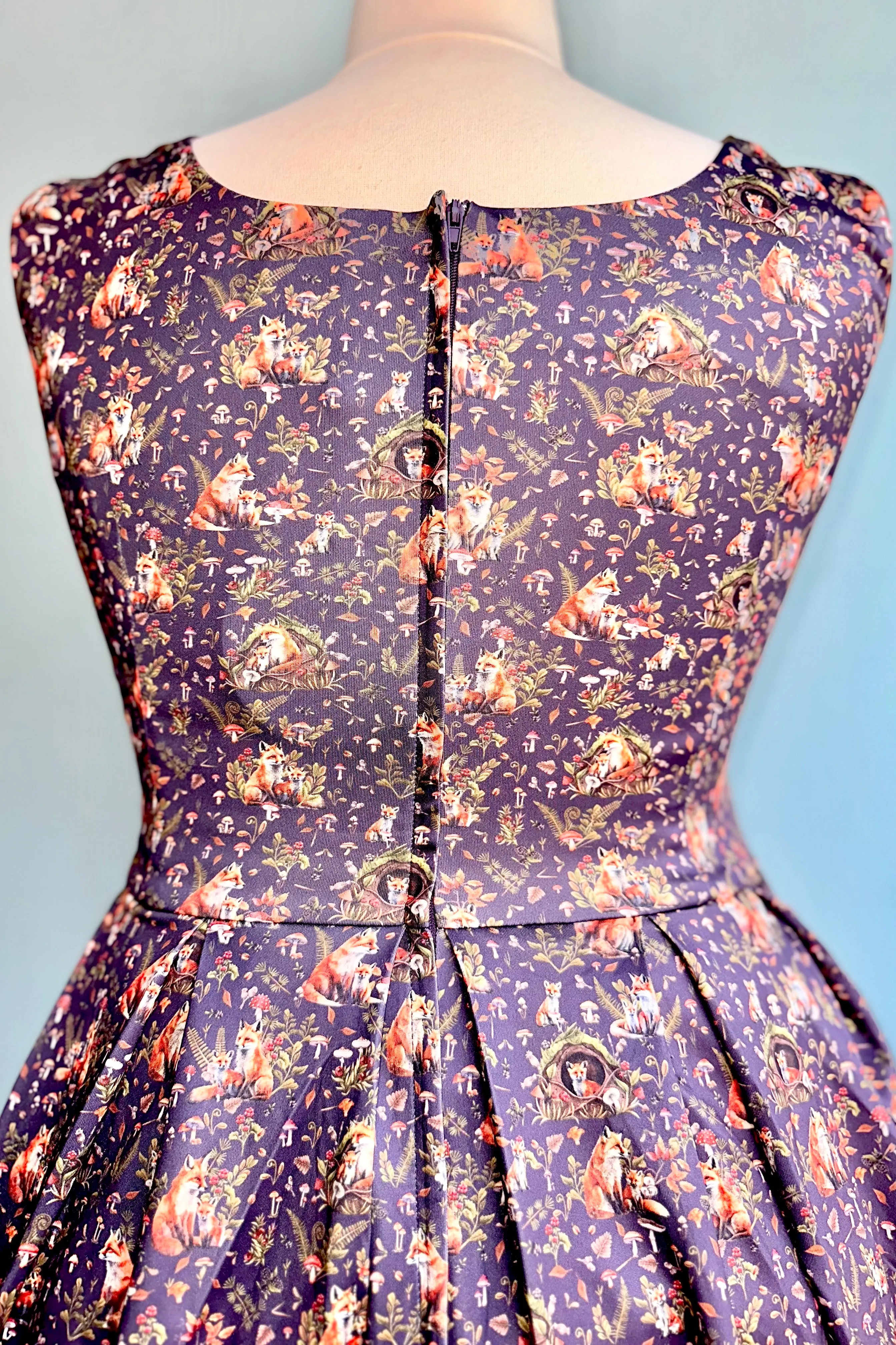Fox & Mushroom Amanda Dress in Purple by Dolly & Dotty