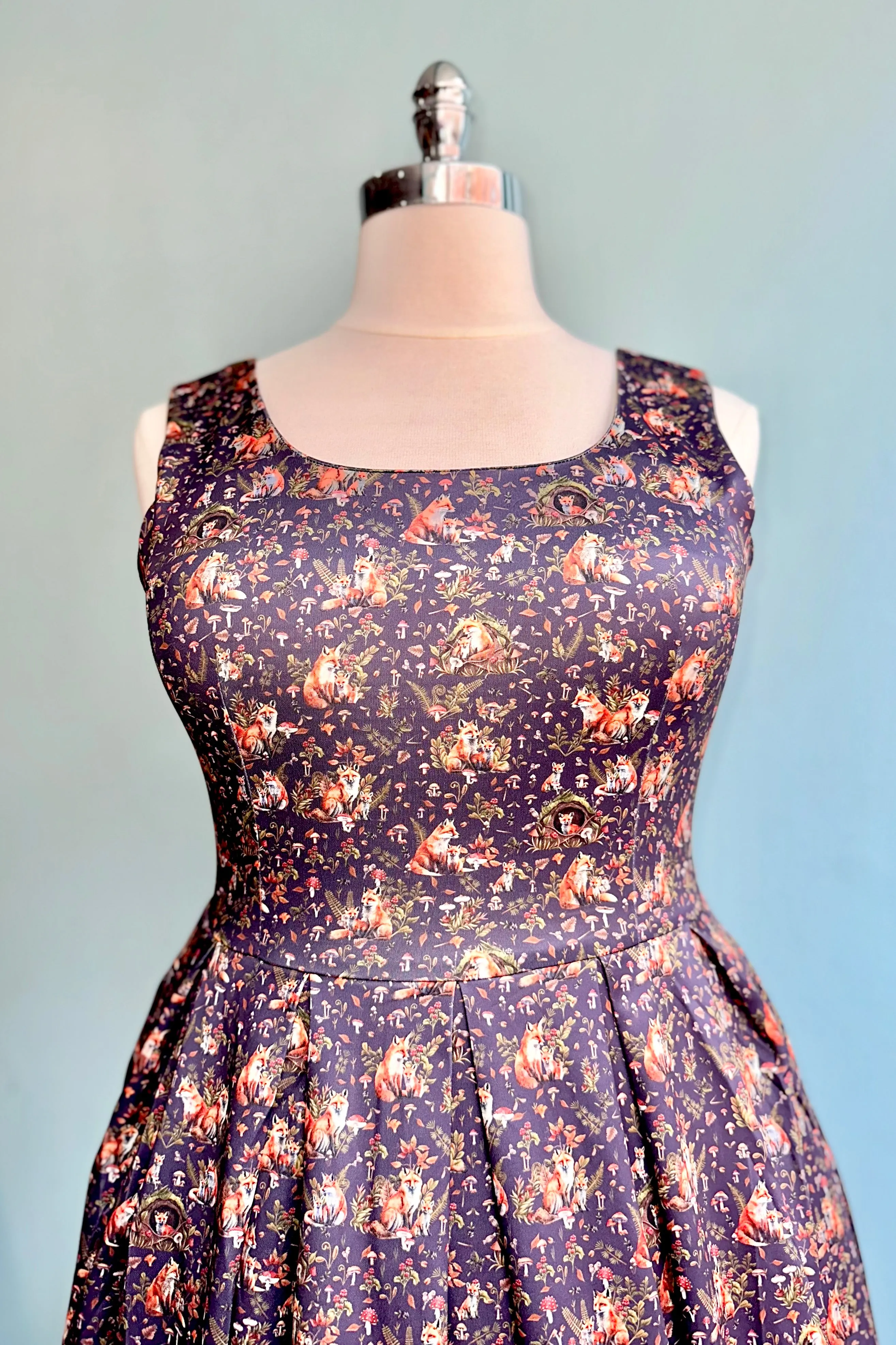 Fox & Mushroom Amanda Dress in Purple by Dolly & Dotty