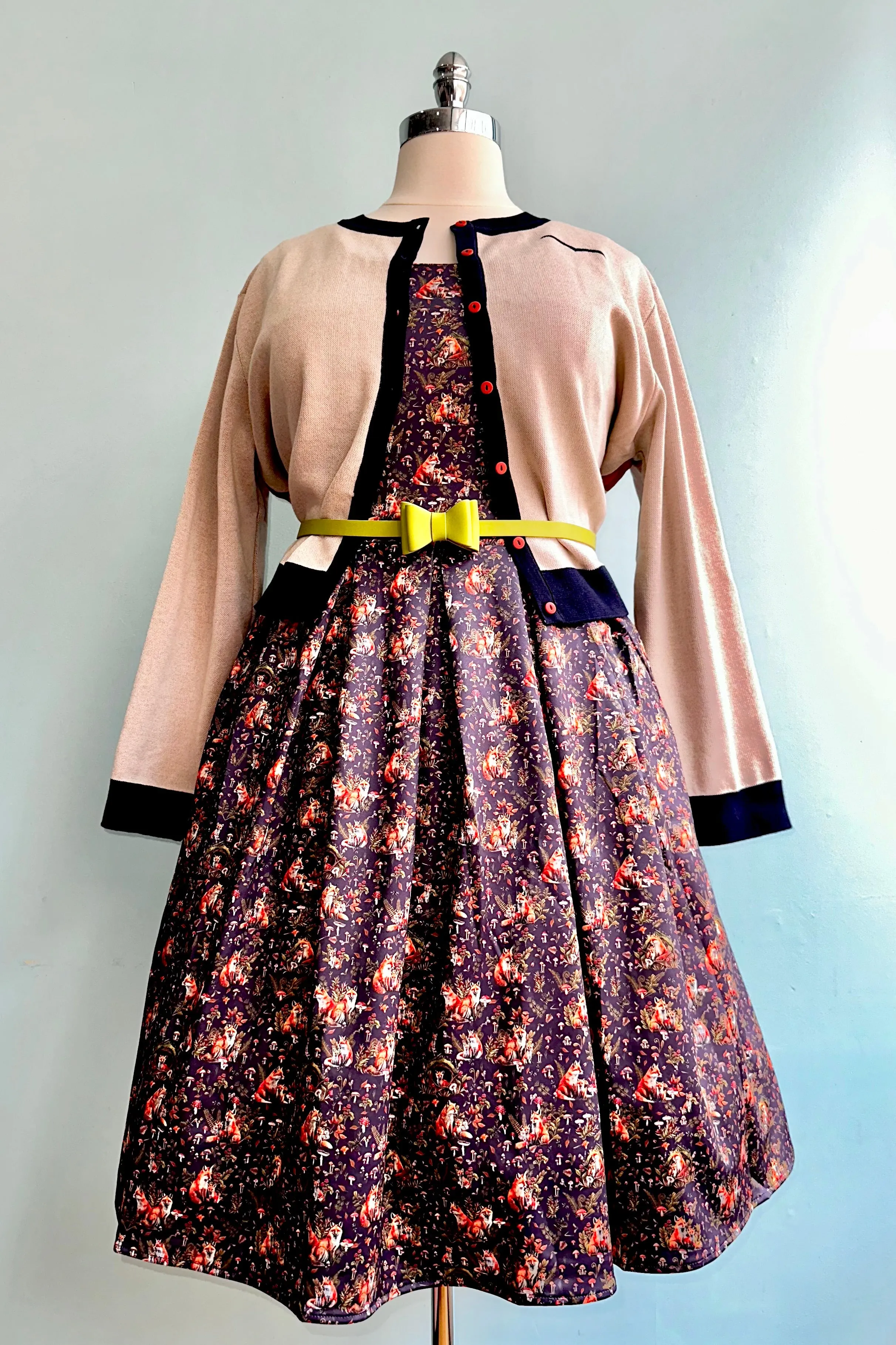 Fox & Mushroom Amanda Dress in Purple by Dolly & Dotty