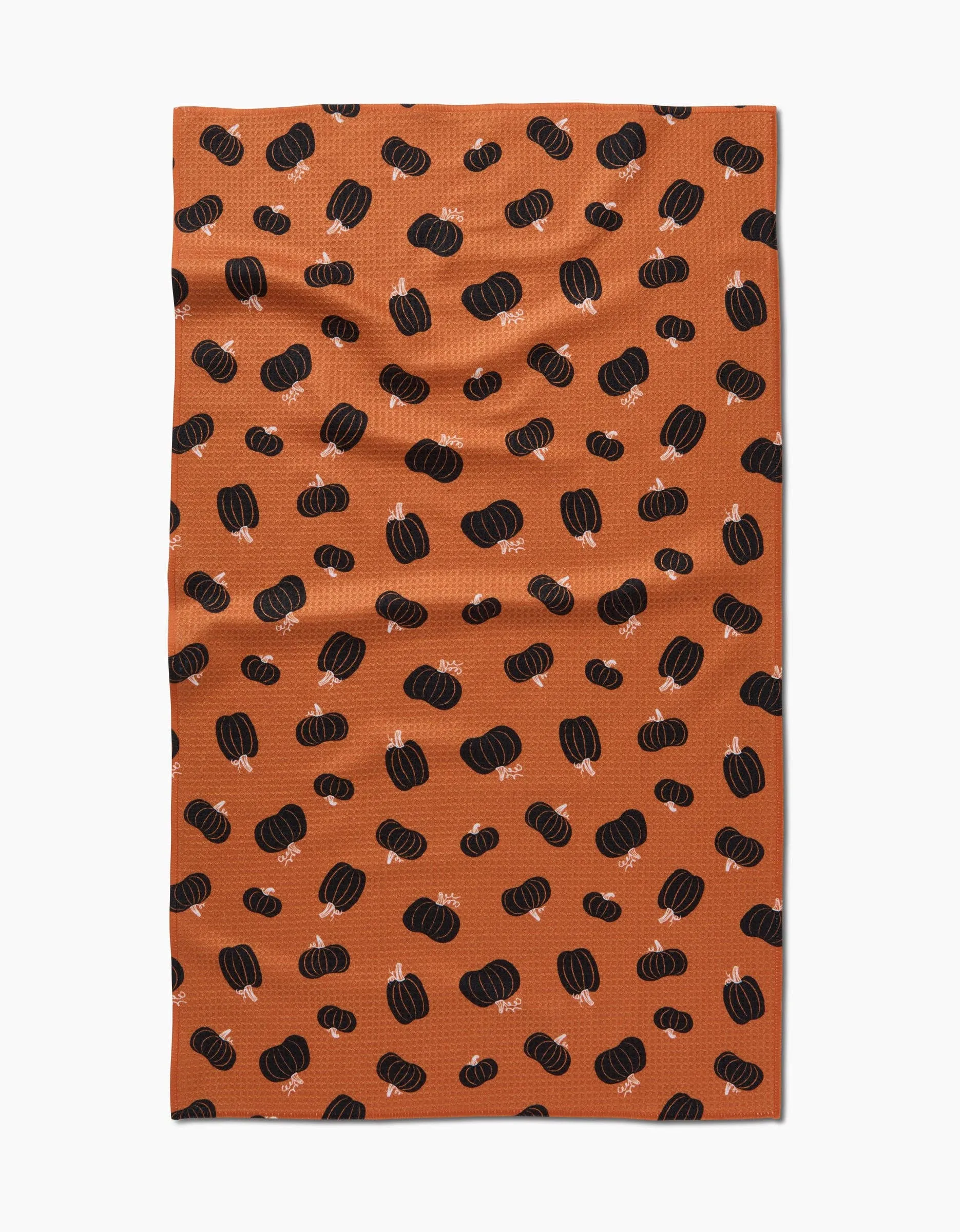 Geometry Halloween Black Pumpkins Tea Towel