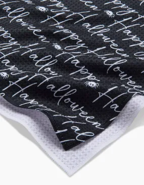 Geometry Halloween Script Black Tea Towel