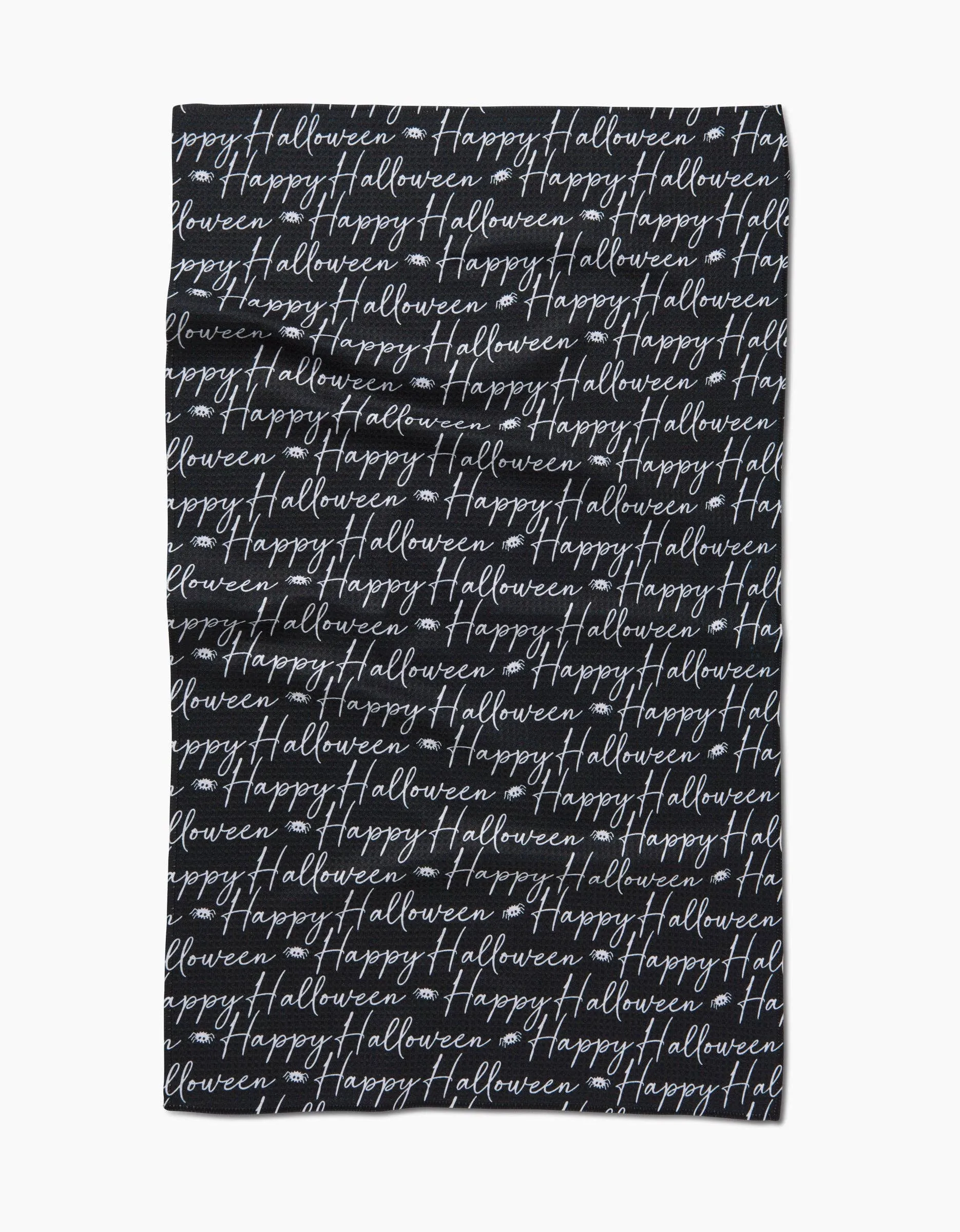Geometry Halloween Script Black Tea Towel