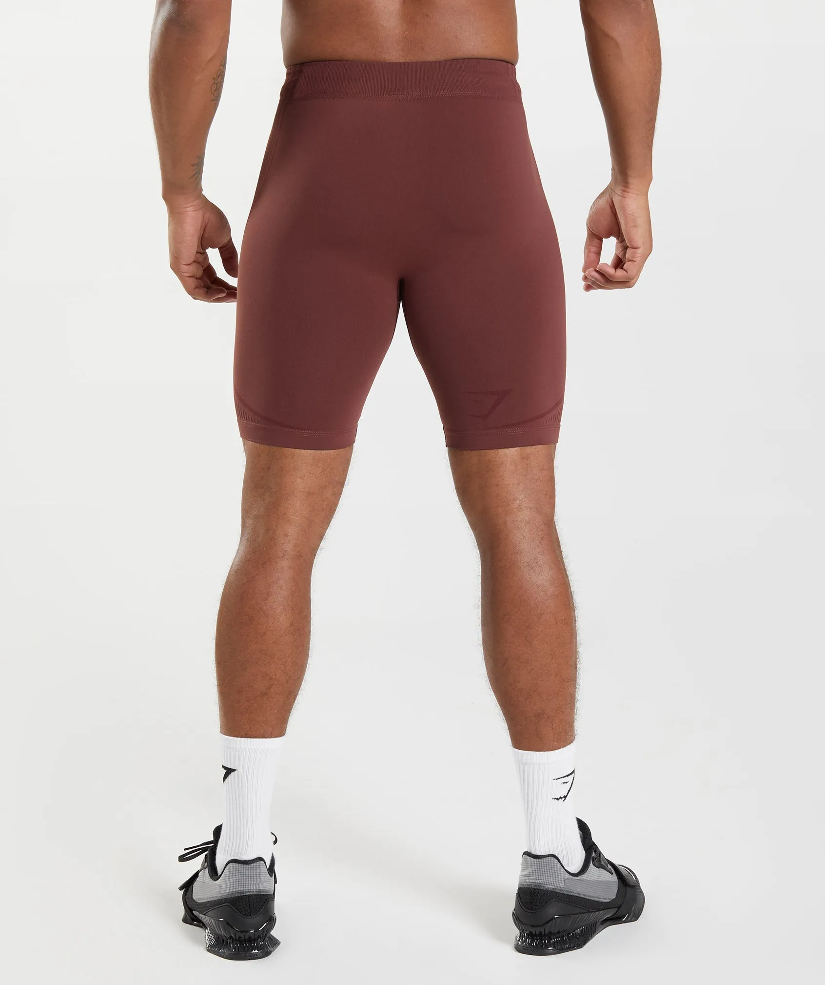 Gymshark 315 Seamless 1/2 Shorts - Cherry Brown/Athletic Maroon
