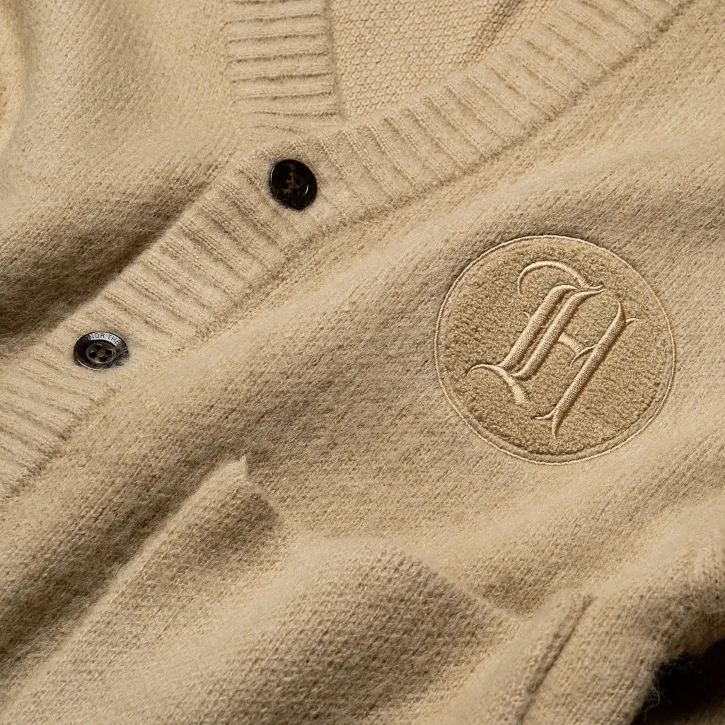 Honor The Gift Stamped Patch Cardigan - Tan
