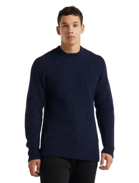 Icebreaker Hillock Funnel Neck Sweater (Men's) Midnight Navy/Royal Navy