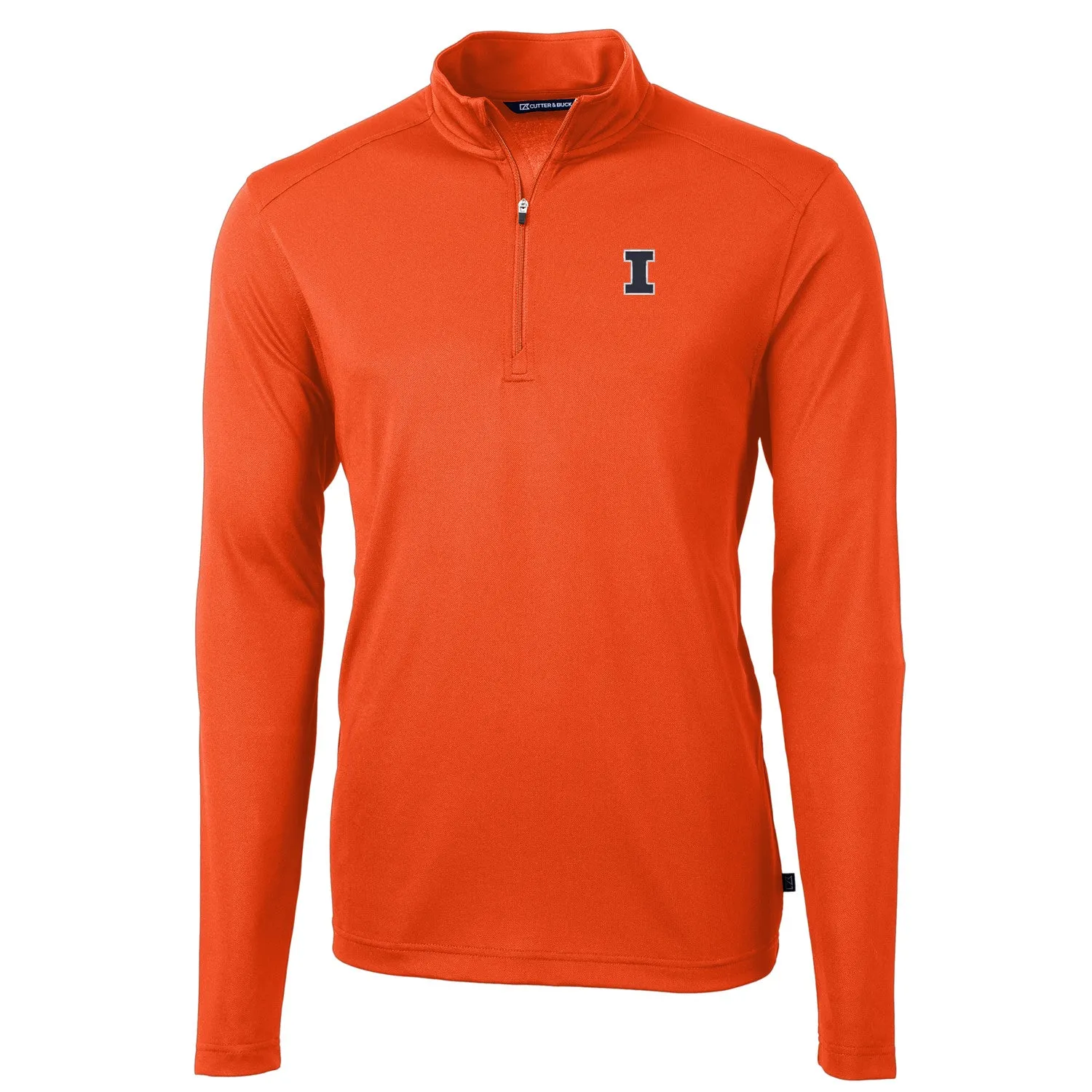 Illinois Fighting Illini Cutter & Buck Virtue Eco Pique Recycled Quarter Zip Mens Pullover