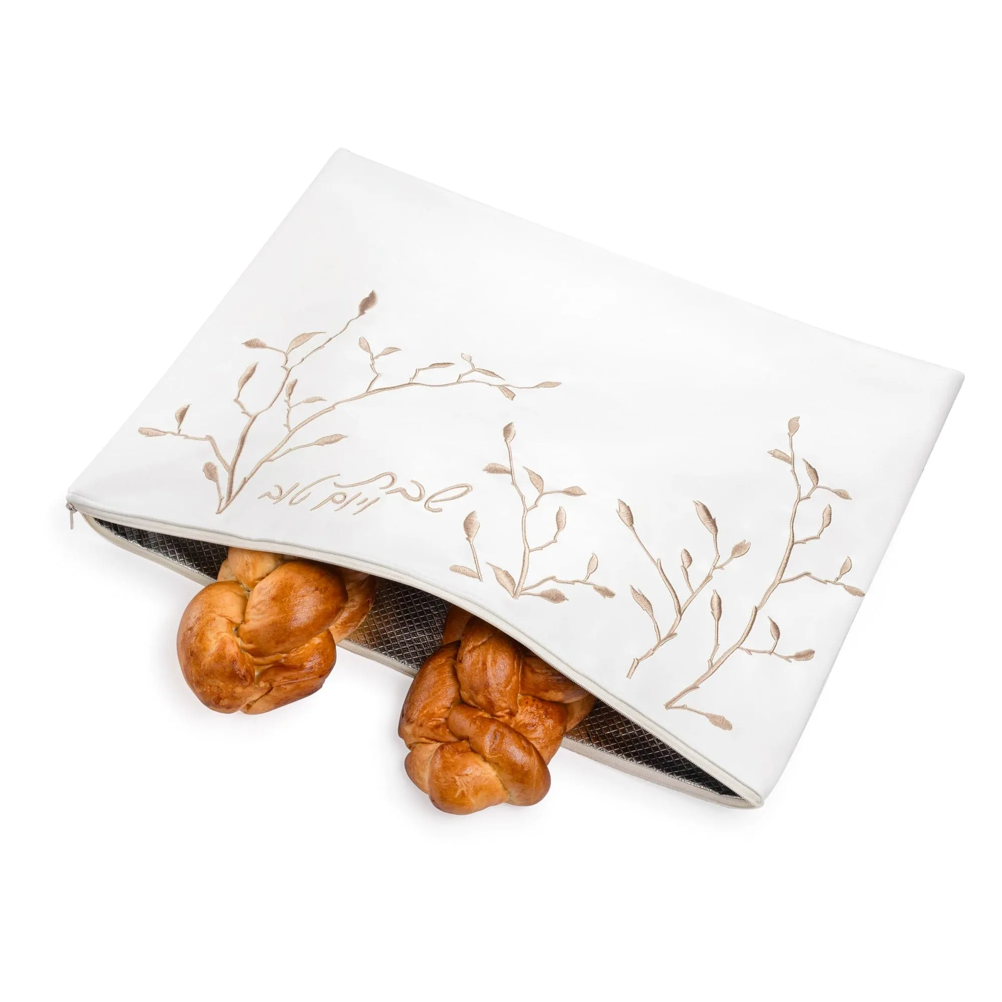 Leaf Embroidered Challah Pouch