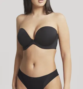 Low back plunge strapless [Black]