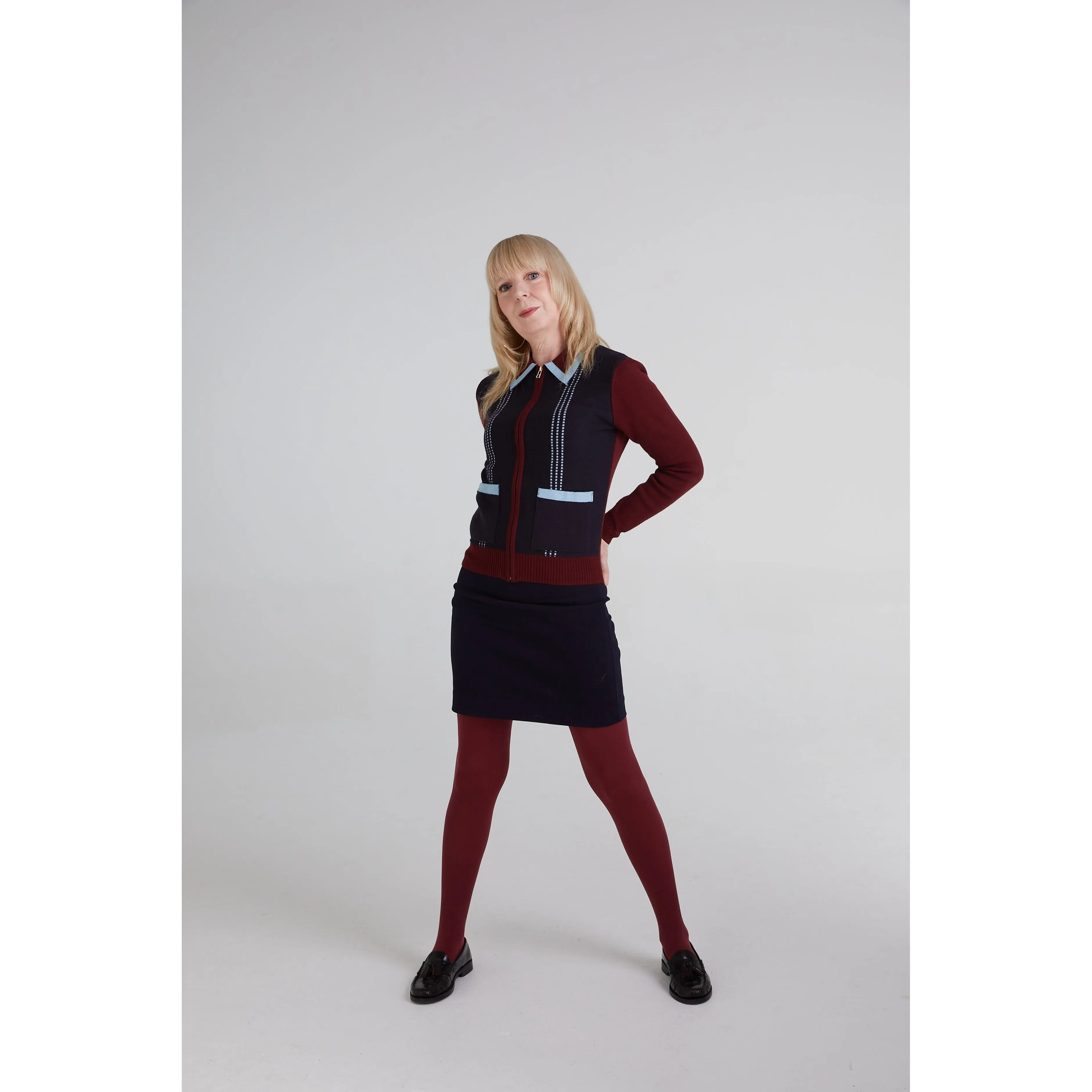 Mr Bridger - Women's Yardi Cardi Cabernet - Polo Knit