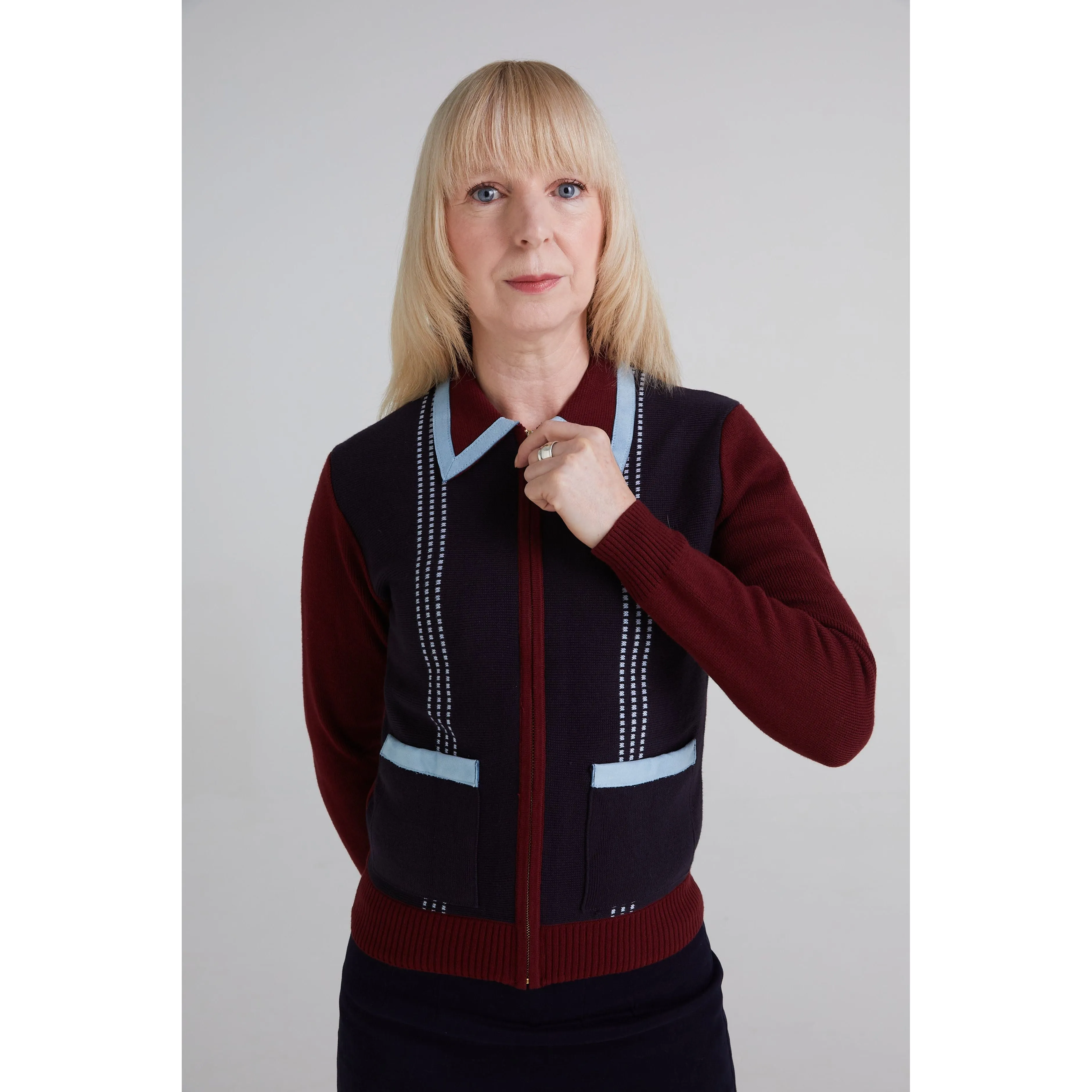 Mr Bridger - Women's Yardi Cardi Cabernet - Polo Knit