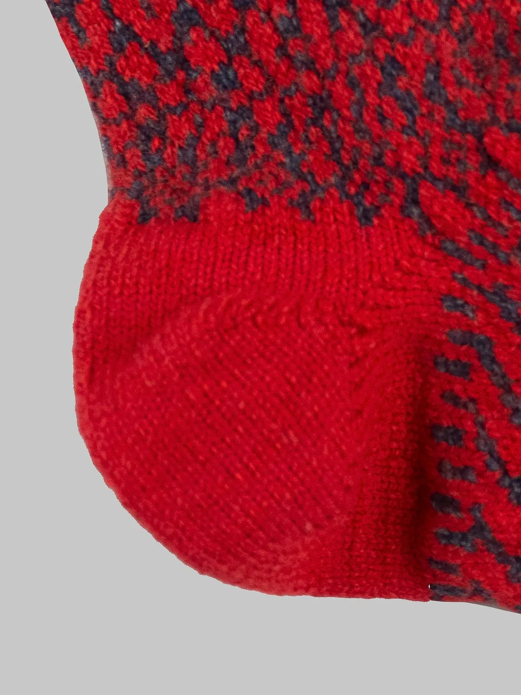Nishiguchi Kutsushita Wool Jacquard Socks Red