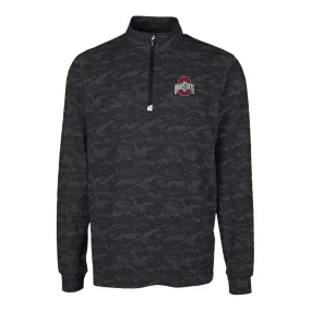 Ohio State Buckeyes Cutter & Buck Traverse Stretch Black Camo 1/4 Zip Jacket