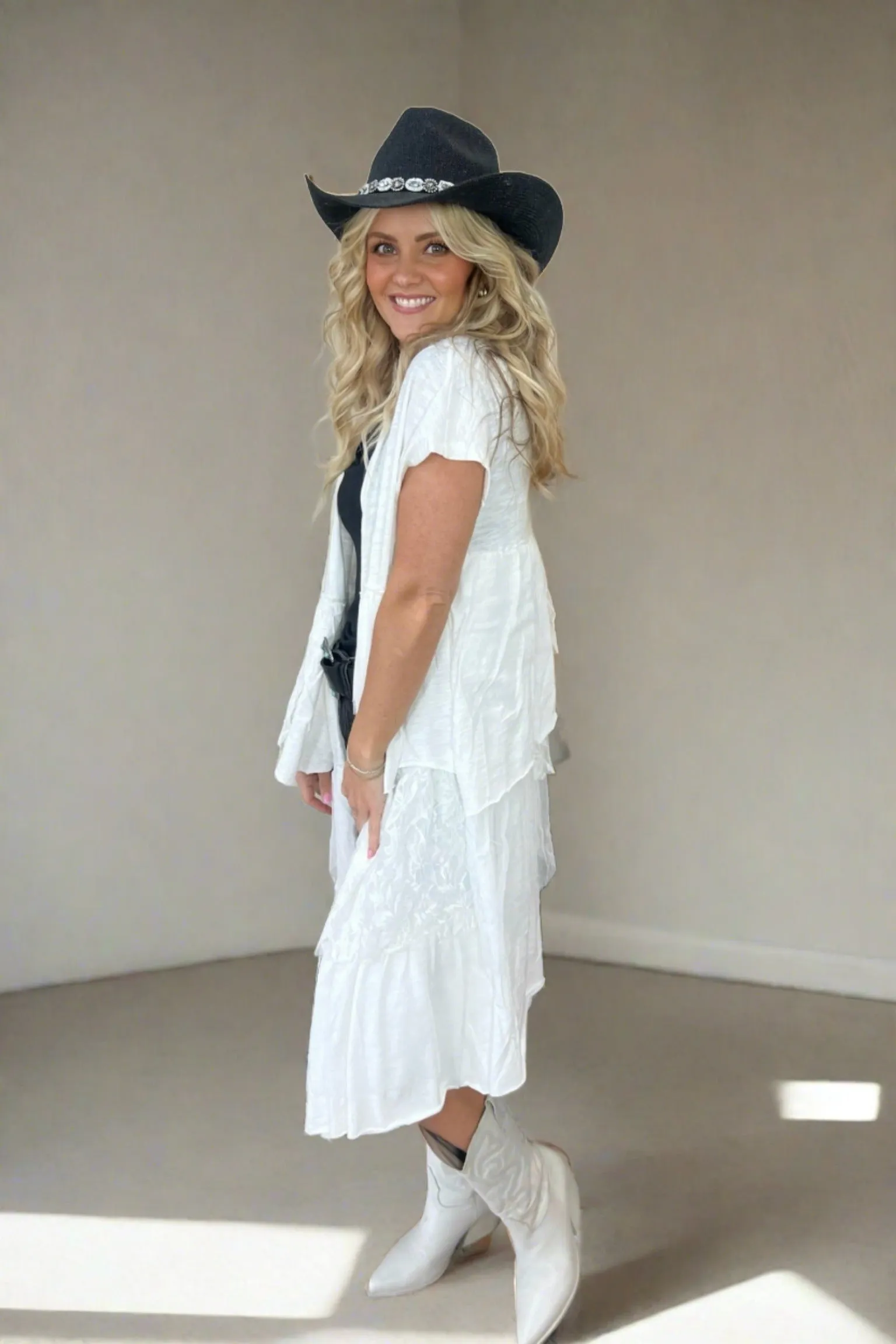 Petal & Lace Open Front Cardigan