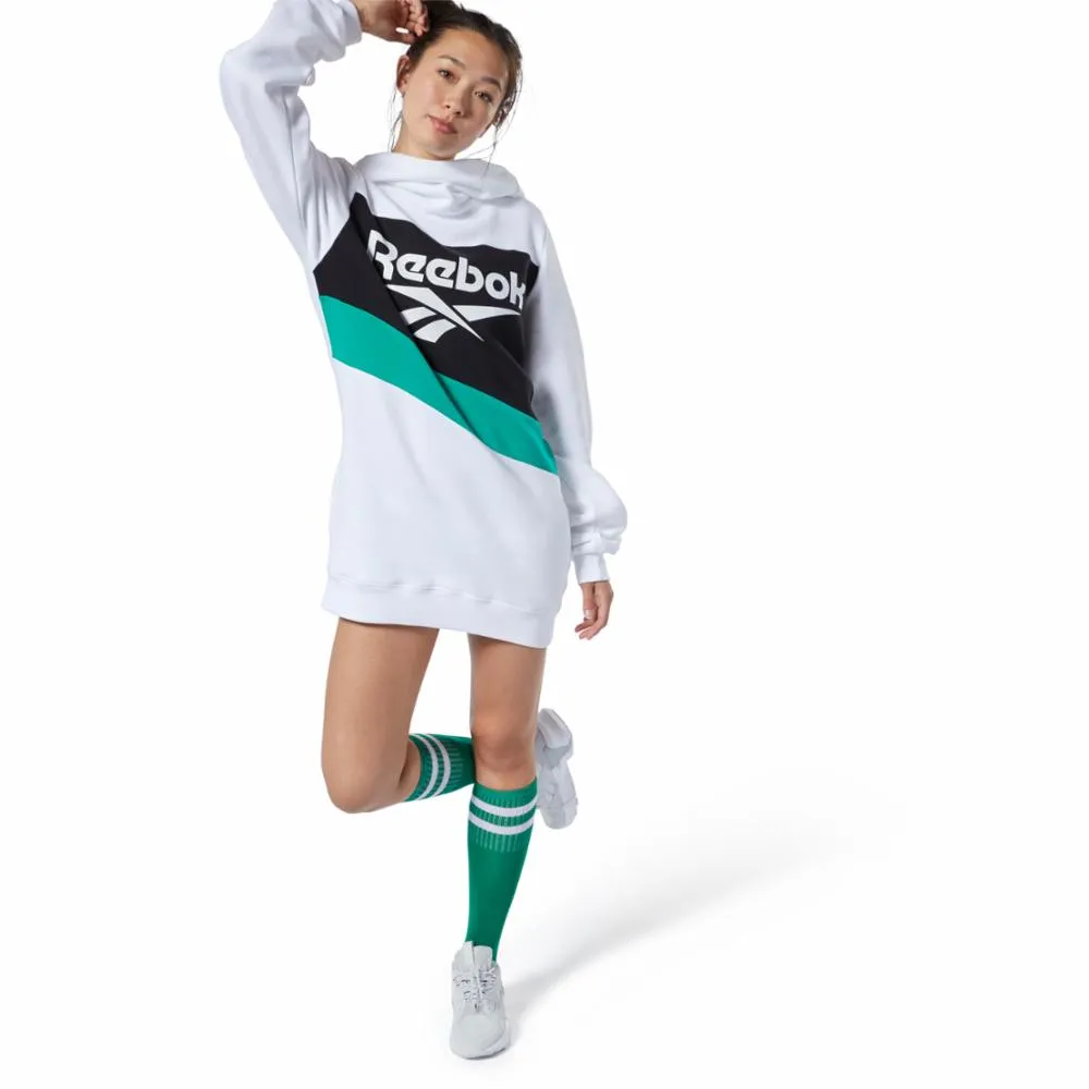 Reebok Apparel Women Classics Vector Hooded Dress WHITE