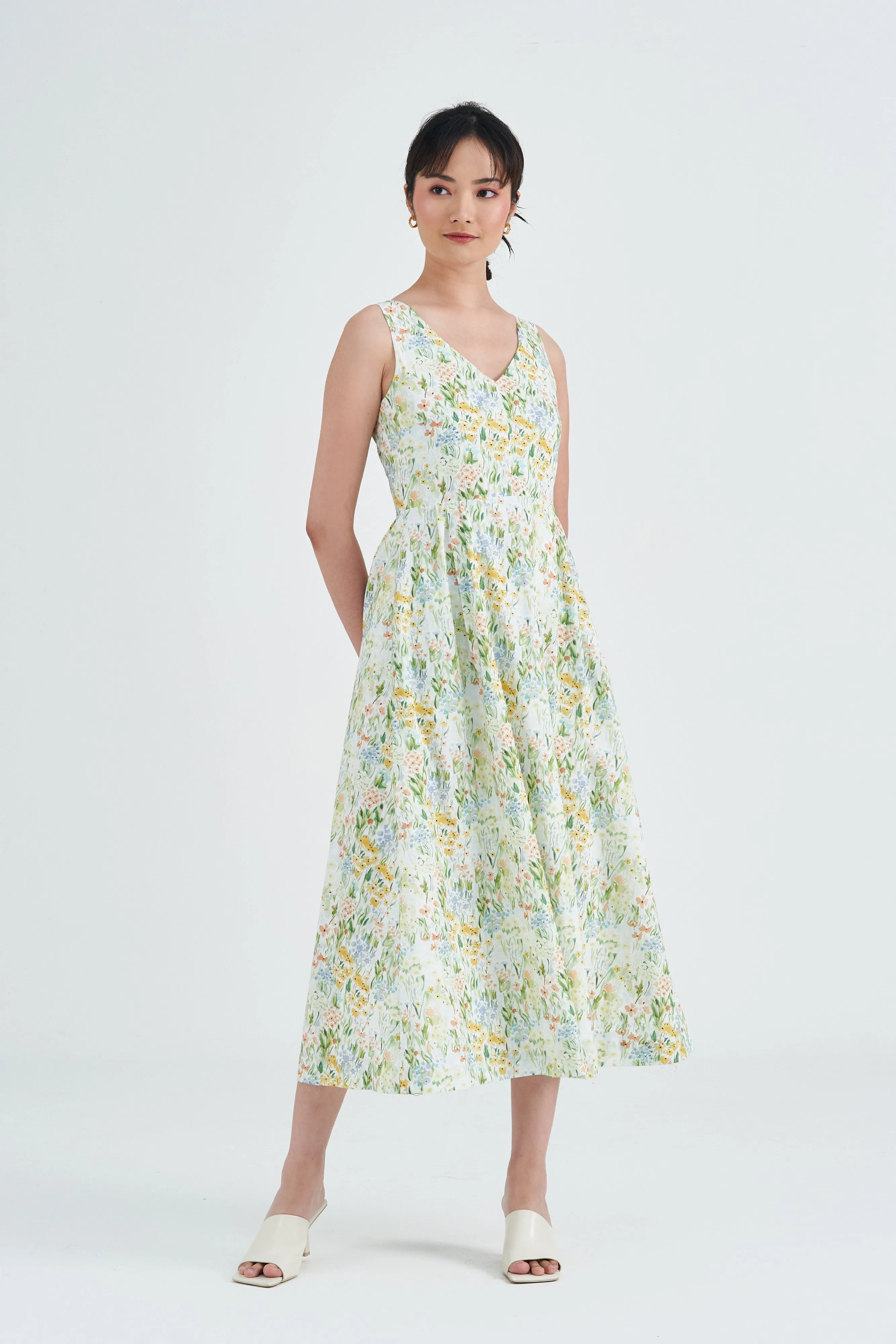 [Restocked] Honolulu V Neck Fit & Flare Cotton Dress