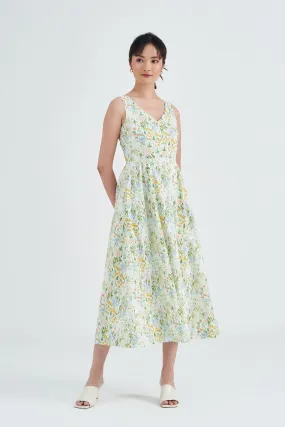 [Restocked] Honolulu V Neck Fit & Flare Cotton Dress
