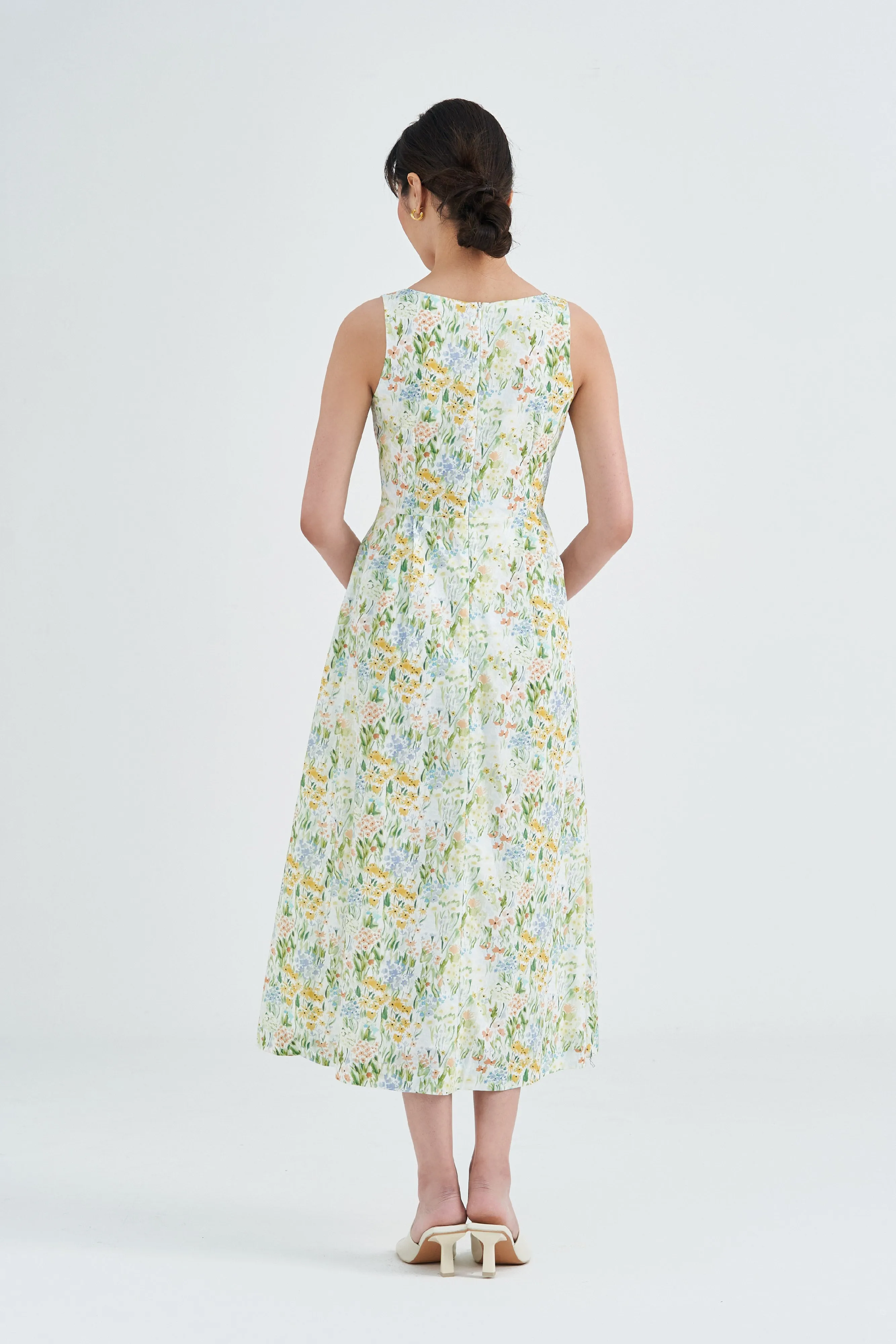 [Restocked] Honolulu V Neck Fit & Flare Cotton Dress