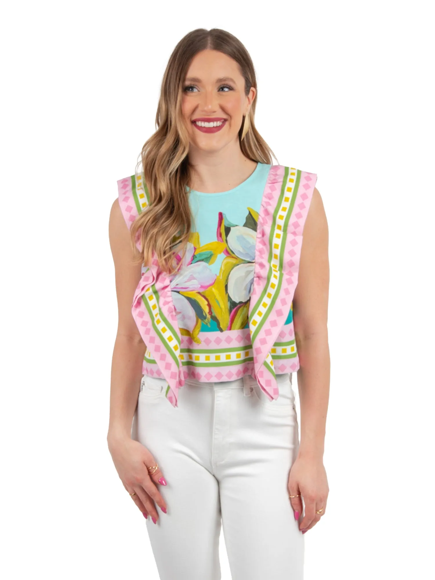 Ruby Ruffle Tank - Magnolia