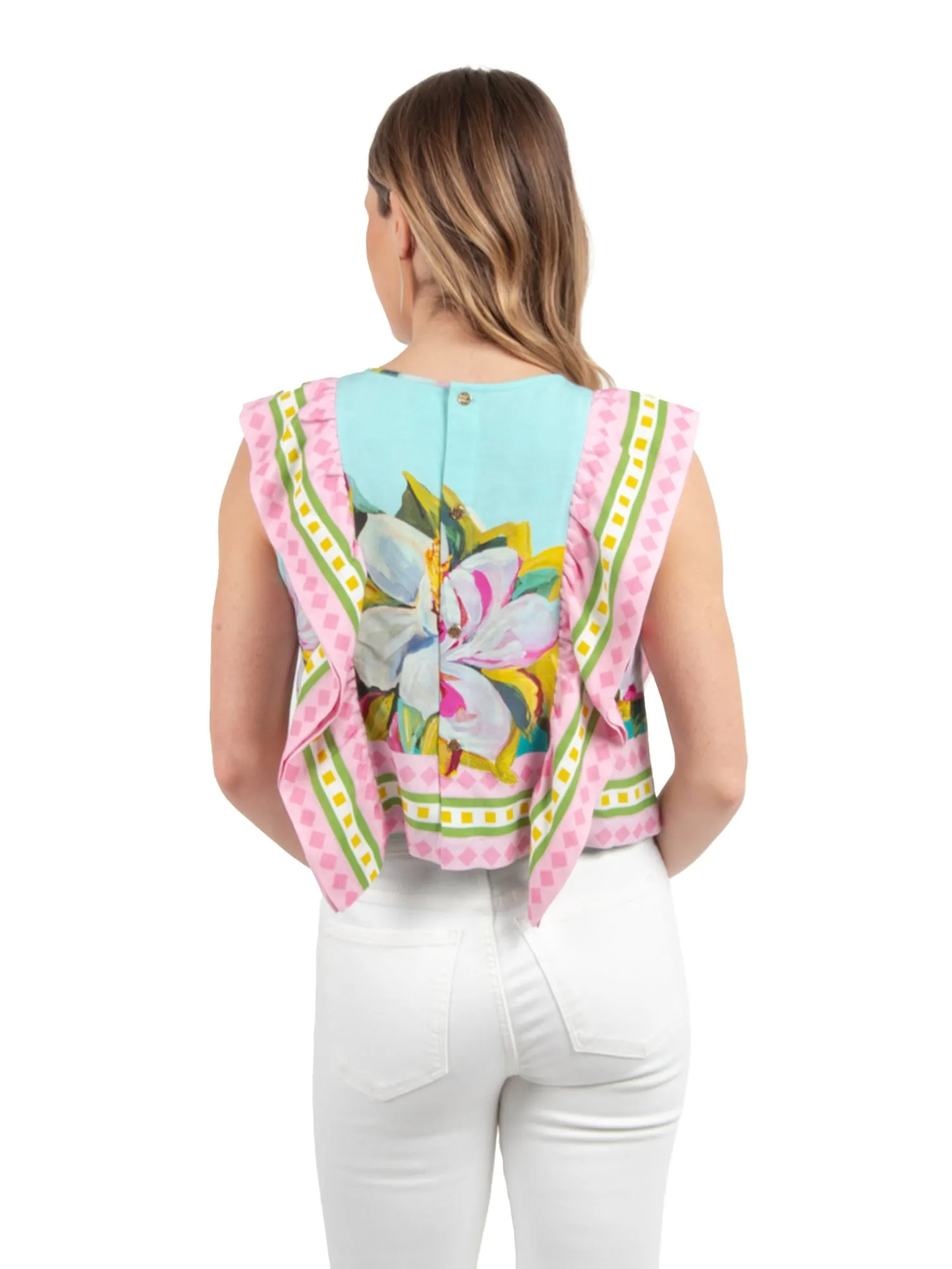 Ruby Ruffle Tank - Magnolia