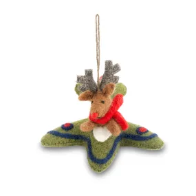 Rudolph in a Spitfire Felt Christmas Decoration
