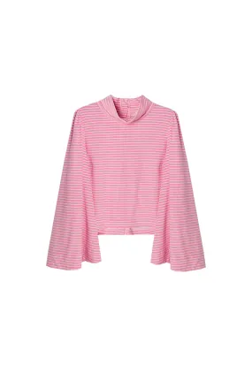 SAMPLE - Bell Sleeve Mod Top - Pink Terry Cloth