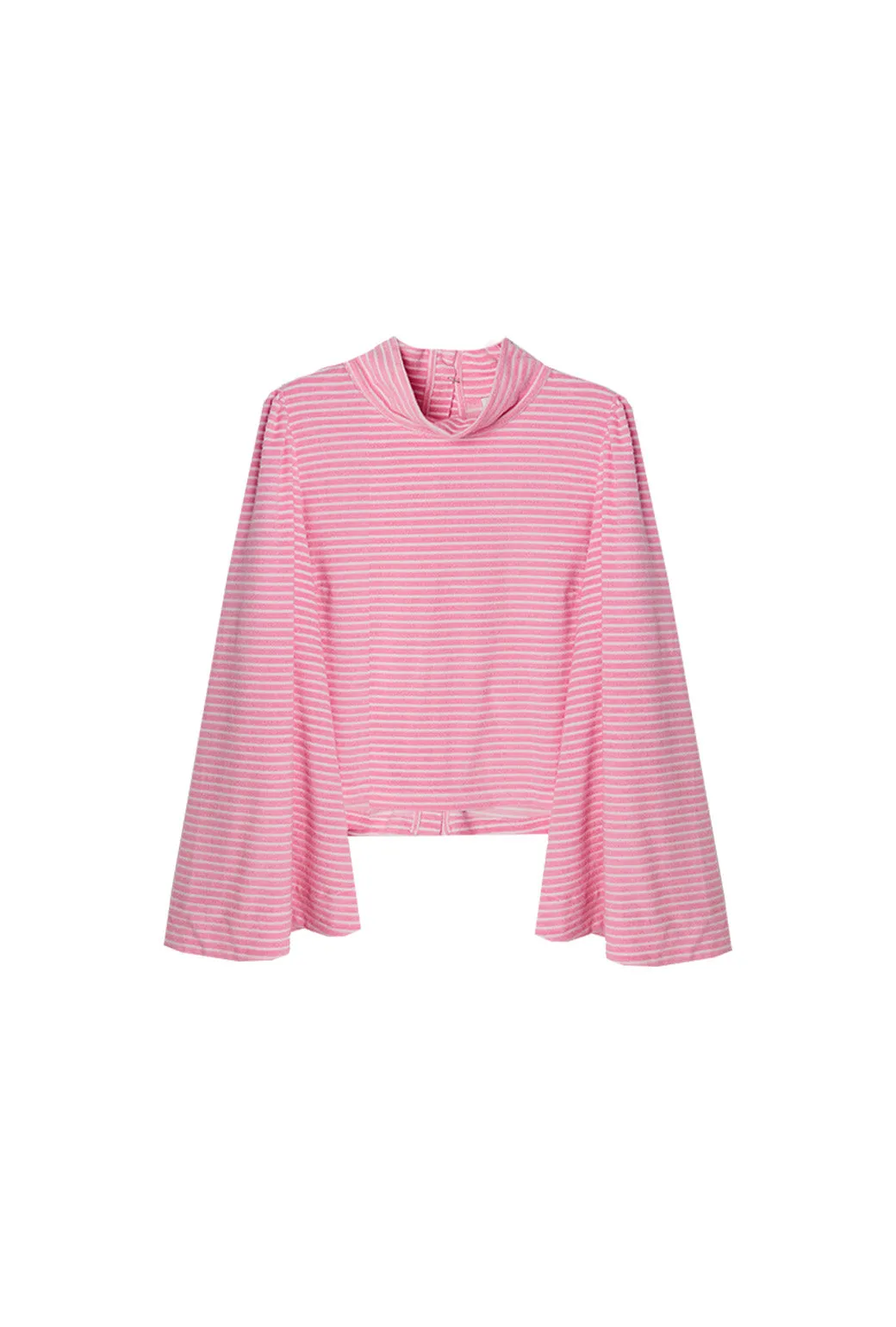 SAMPLE - Bell Sleeve Mod Top - Pink Terry Cloth