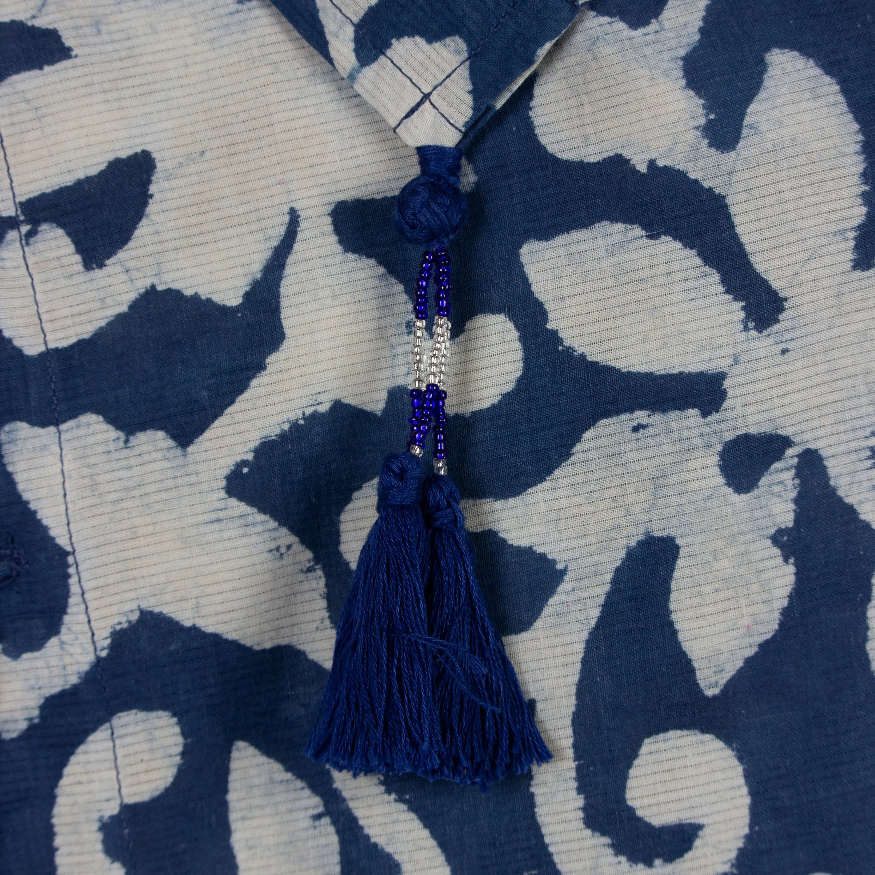 Sarah Short Cotton Indigo Kaftan