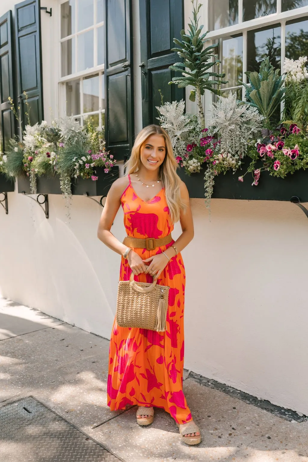 Sunset Stroll Orange Print Maxi Dress - FINAL SALE