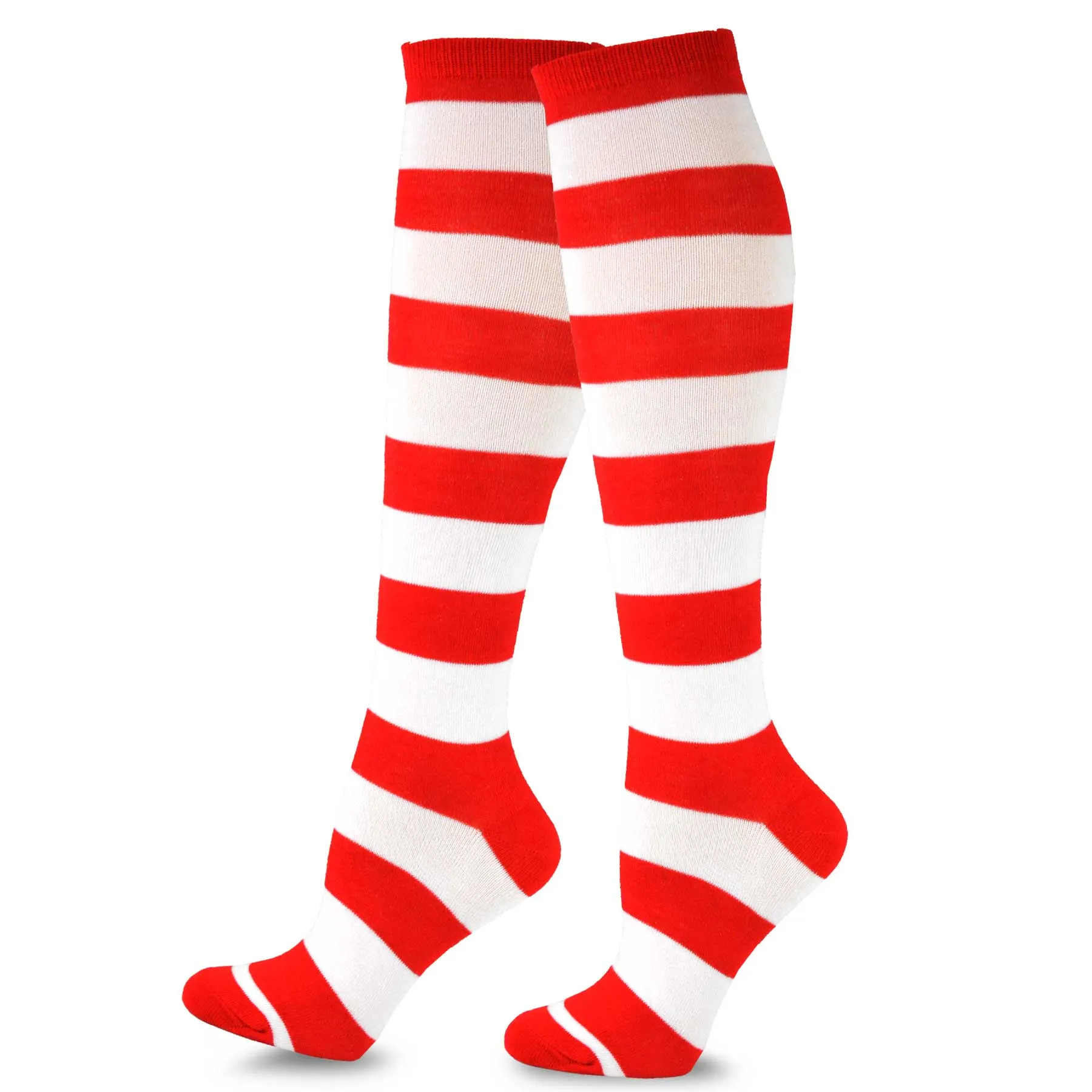 TeeHee Socks Women's Christmas Polyester Knee High Candy Cane 3-Pack (10351)