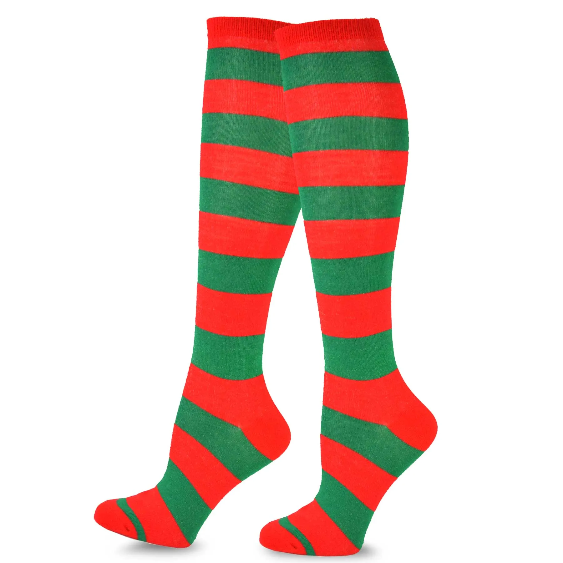 TeeHee Socks Women's Christmas Polyester Knee High Candy Cane 3-Pack (10351)