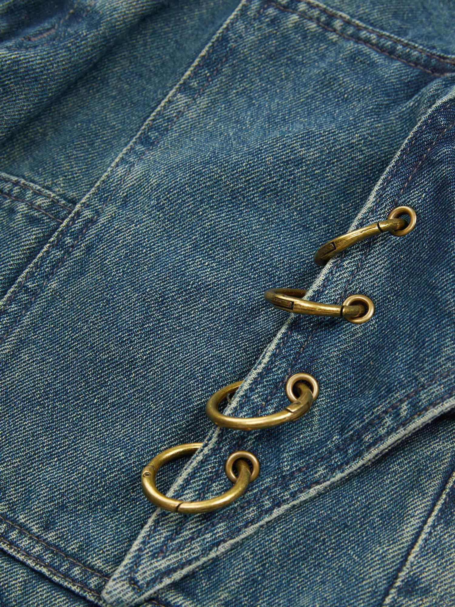 Thesupermade High Street Heavy Duty Design Multi-pocket Jeans