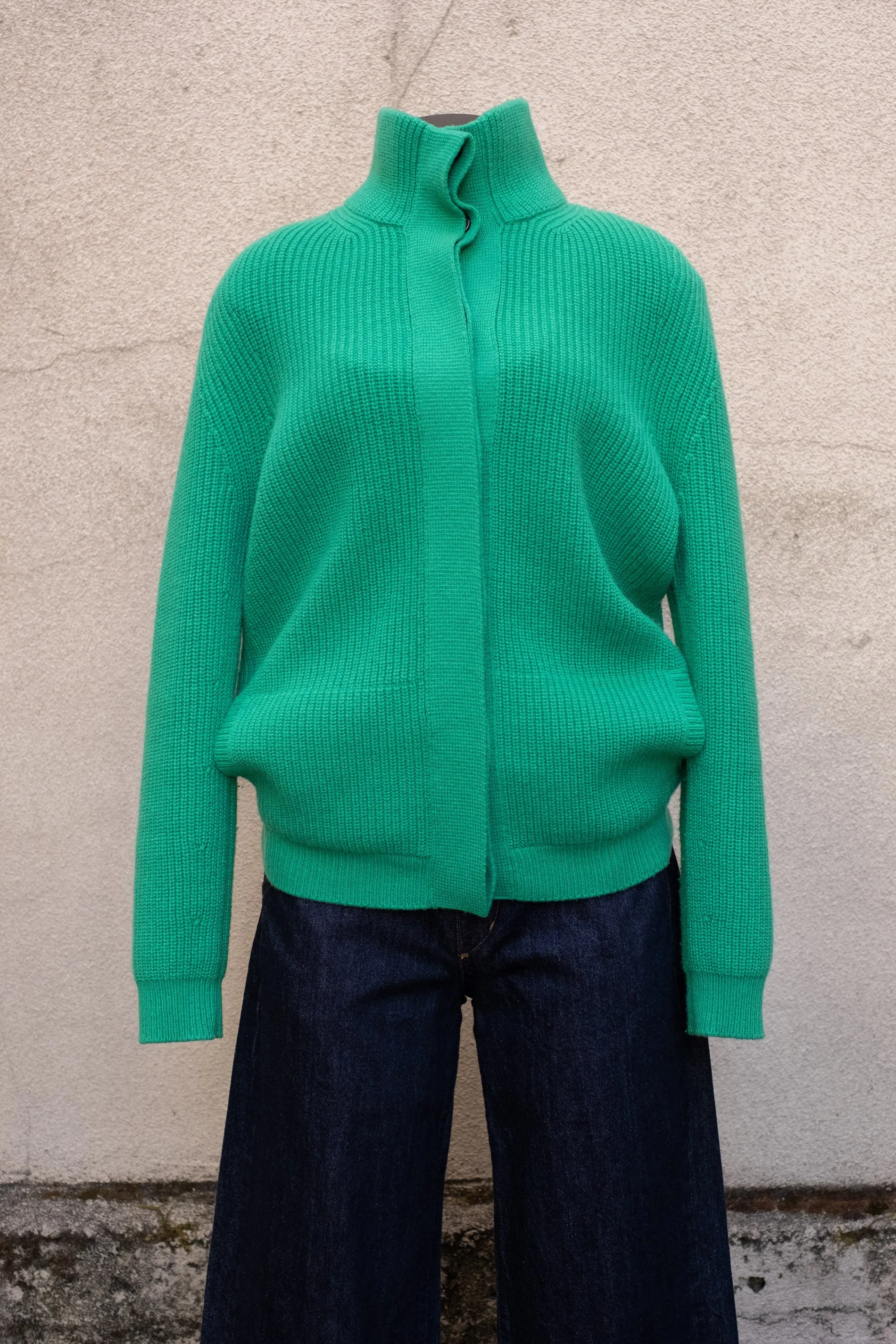 Tom Ford Ribbed Wool Cashmere Button Front