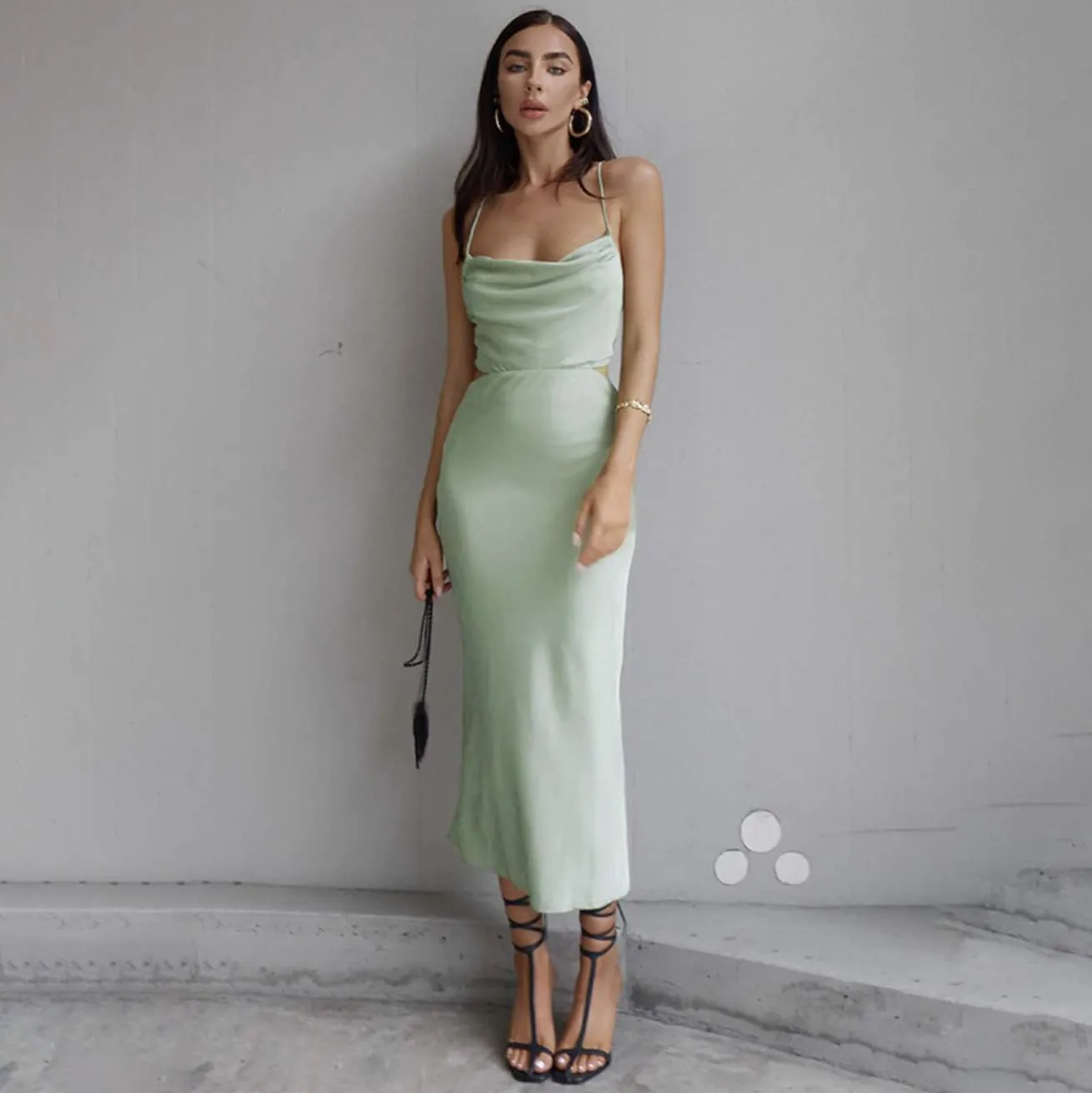 Veronique Green Party Dress