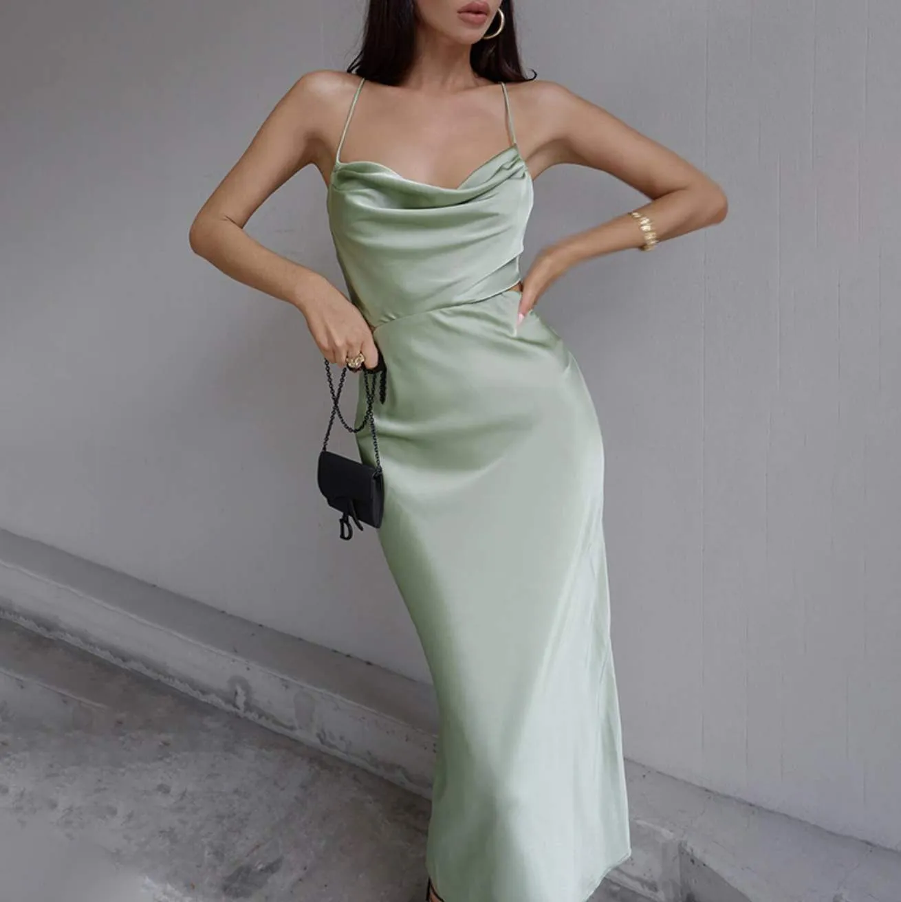 Veronique Green Party Dress