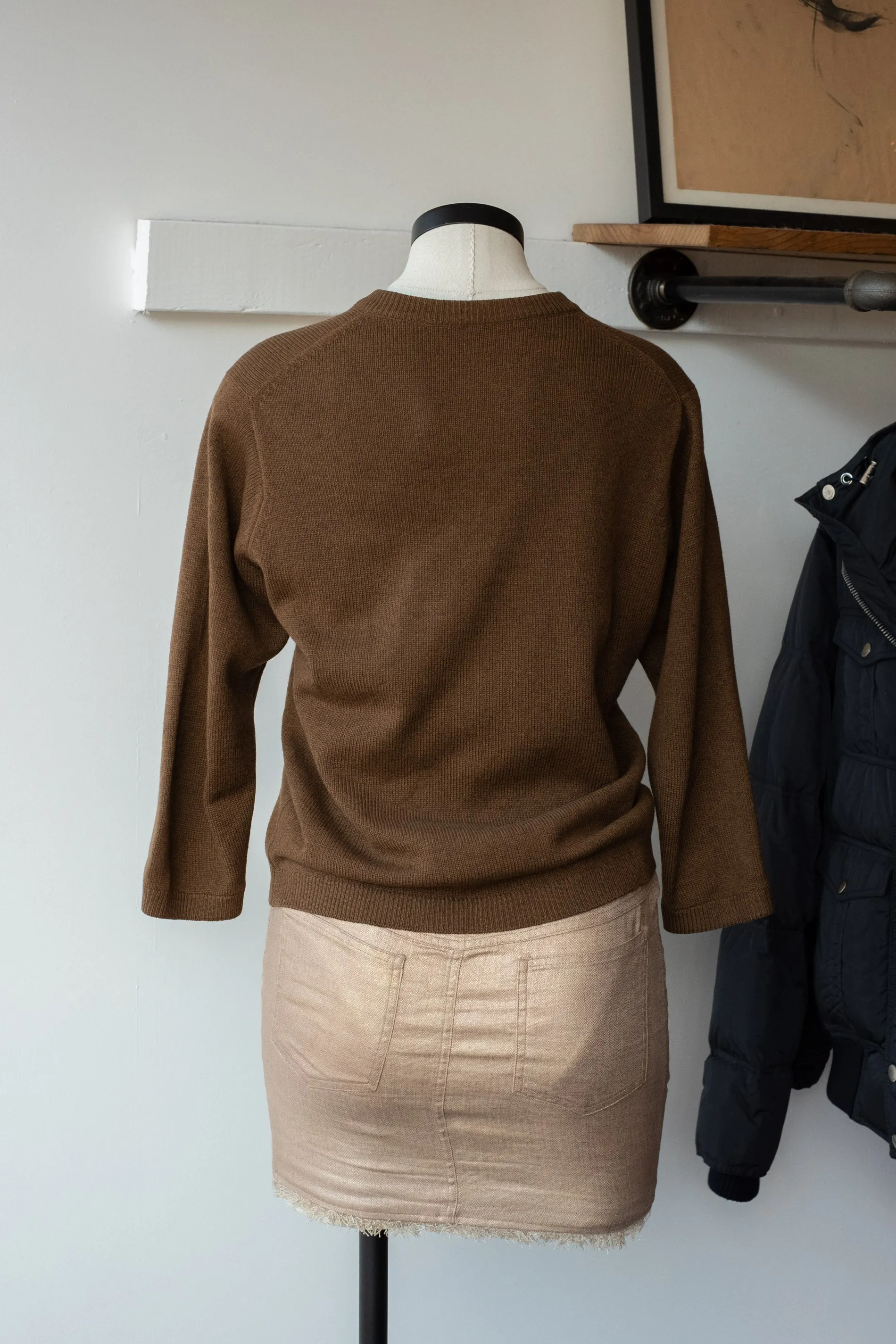 Vintage 60's Knit Cardigan with Bronze Crest Buttons
