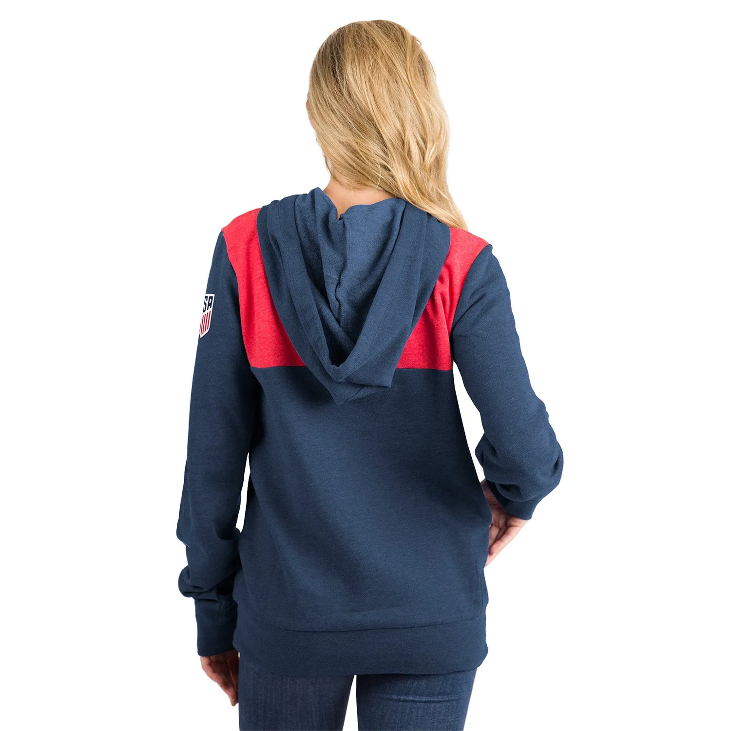 Women's New Era USMNT Bi-Blend Navy Fleece Pullover