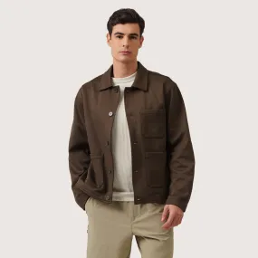 Work Jacket In Textured Knit Fabric
