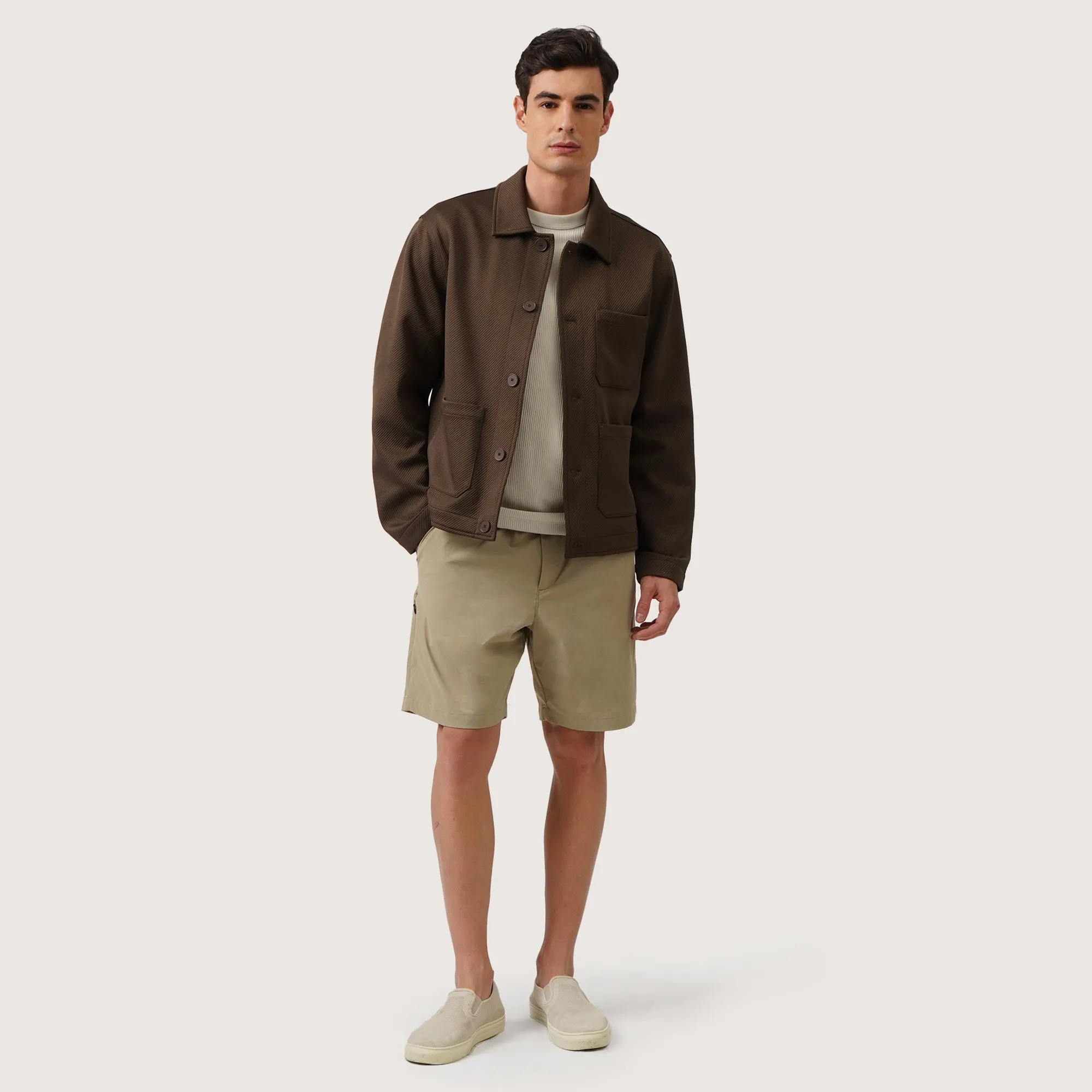 Work Jacket In Textured Knit Fabric