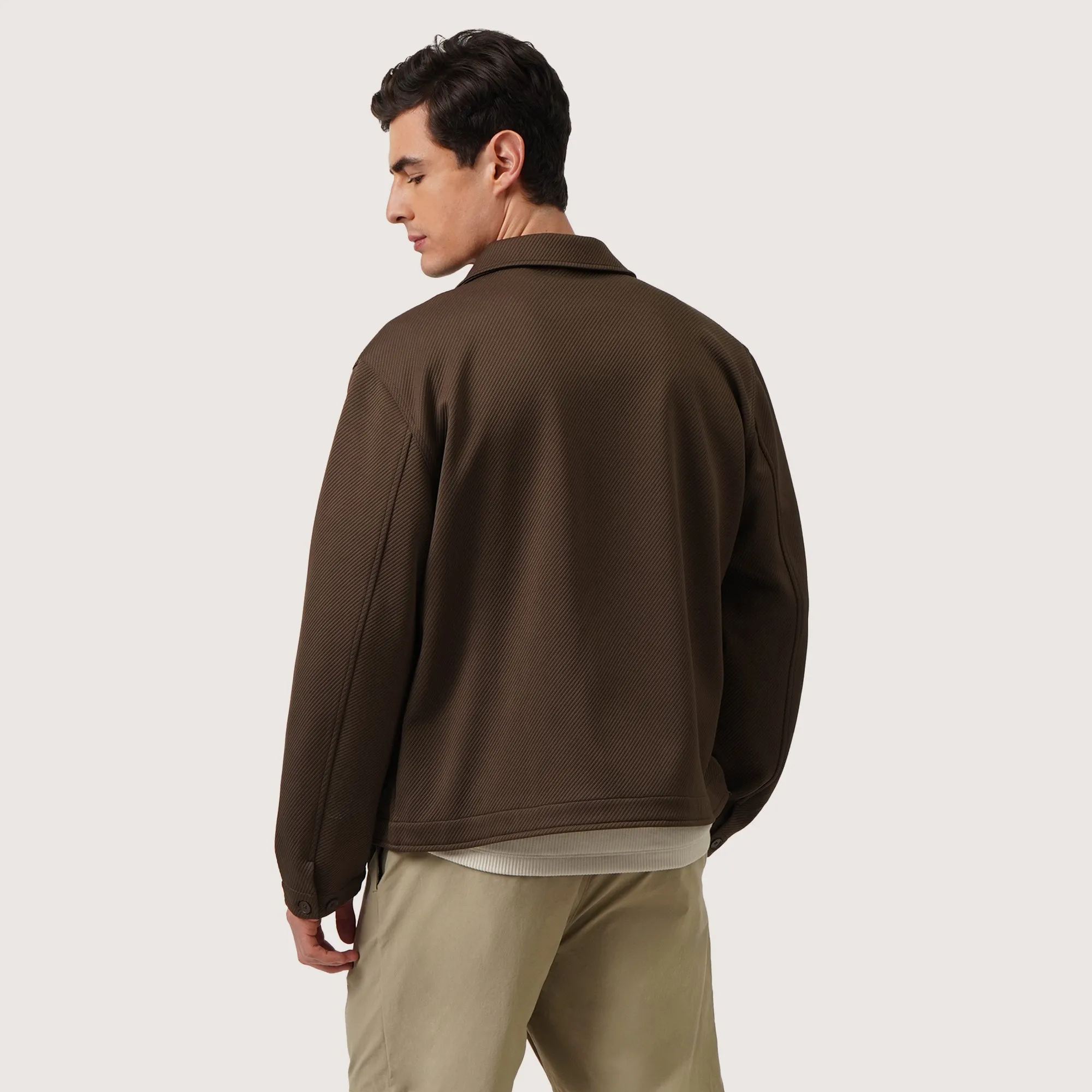 Work Jacket In Textured Knit Fabric