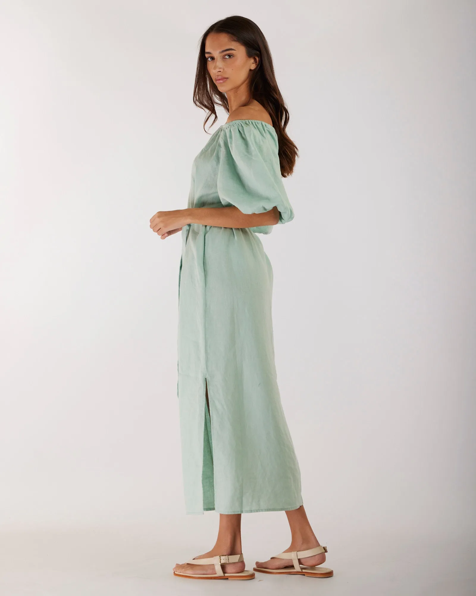 Wren Linen Maxi Dress - Seafoam