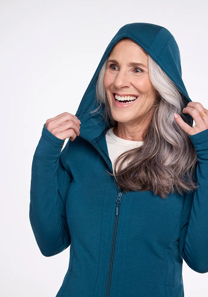 Zoey Zip Up Hoodie - Real Teal