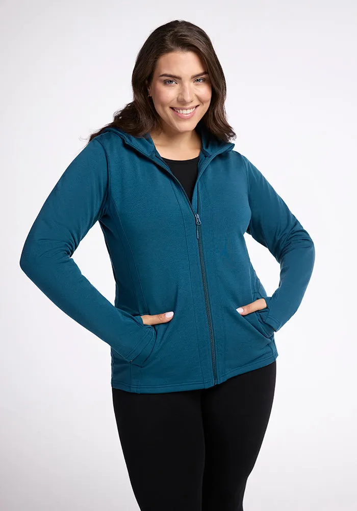 Zoey Zip Up Hoodie - Real Teal