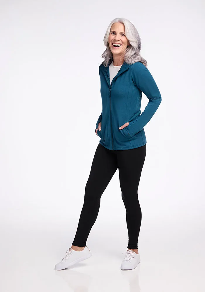 Zoey Zip Up Hoodie - Real Teal