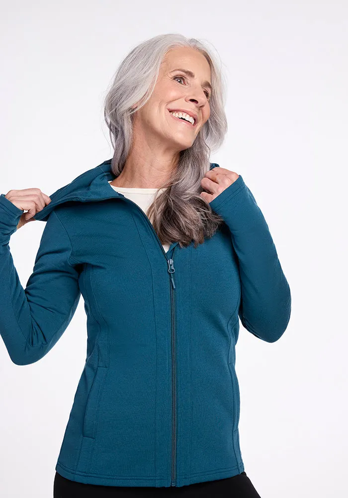 Zoey Zip Up Hoodie - Real Teal