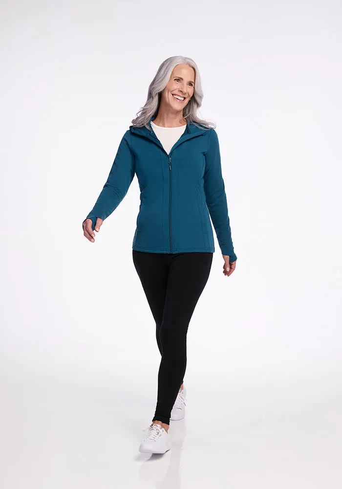 Zoey Zip Up Hoodie - Real Teal